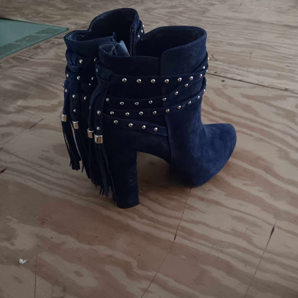 Navy Suede boots